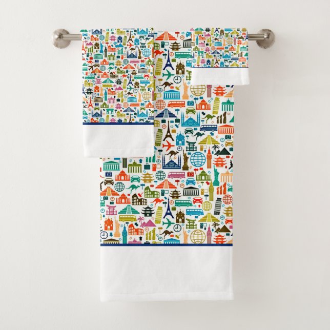 Parcourez le set de serviettes de bain du monde (En situation)