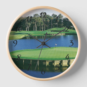 Parcours de golf paysage horloge ronde