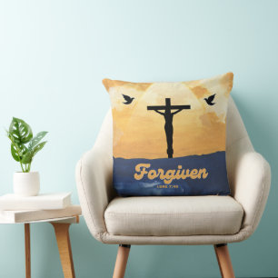 "Pardonné" Luc 7:48 Coussin d'art