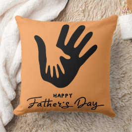 Parent and Child Handprint Symbol Orange Kissen