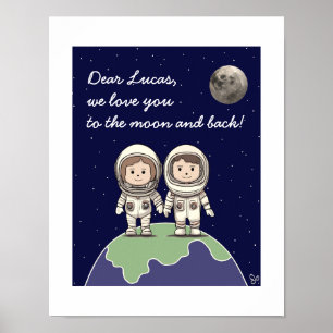 Parent Astronauten mit gedämpften Farben 2 von Jo  Poster