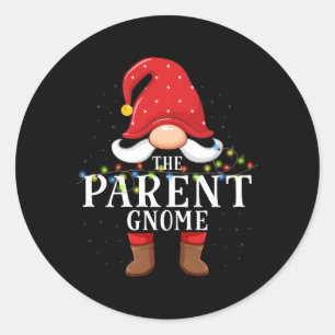 Parent Gnome Family Pajama Runder Aufkleber