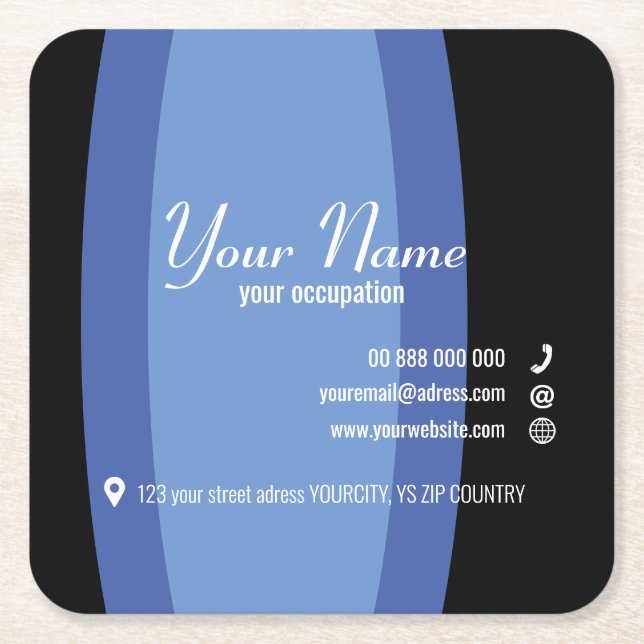 PARENTHESE Collection Business Card Paper Unterset Rechteckiger Pappuntersetzer (Vorderseite)