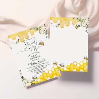 Parents à Bee Baby shower Invitation