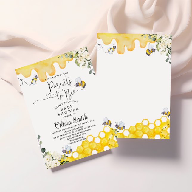 Parents à Bee Baby shower Invitation (Créateur téléchargé)