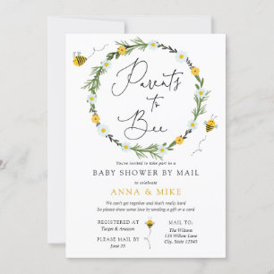 Parents à Bee Baby shower par invitation par courr