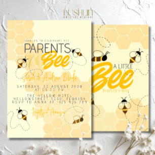 Parents à être Miel Comb Baby shower Invitation