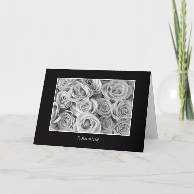 Parents maman et carte de remerciements de mariage (Devant)