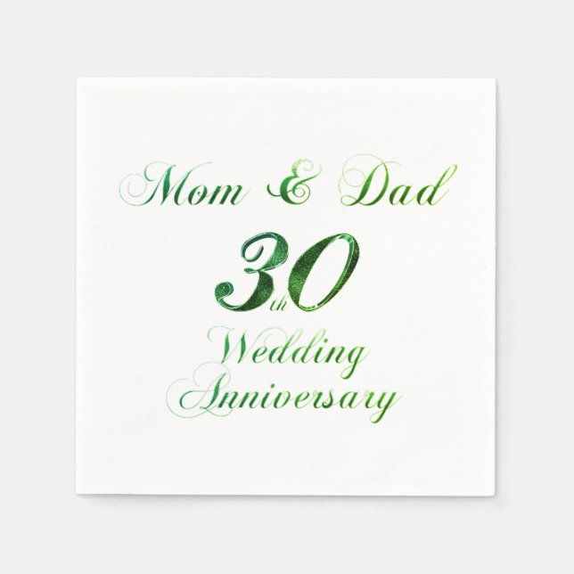 Parents Pearl Wedding Jubiläum Serviette (Vorderseite)
