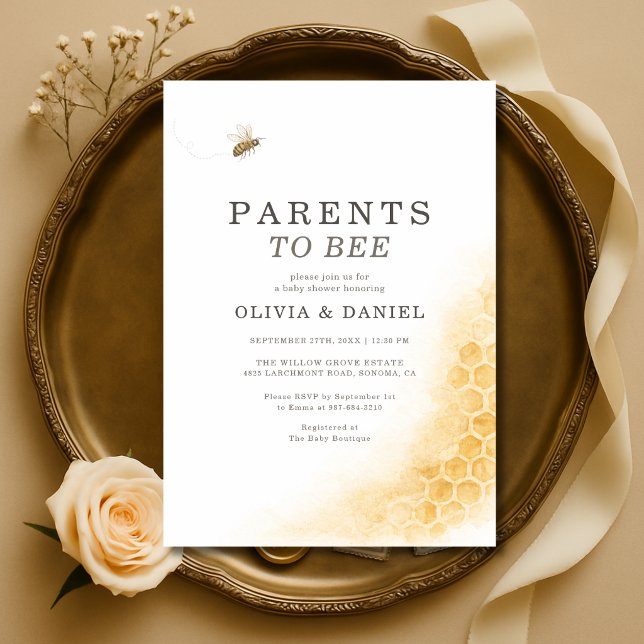 Parents to Bee Couples Baby Shower Einladung (Von Creator hochgeladen)