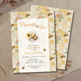 Parents to Bee Honeycomb Bee Custom Baby Shower Einladung