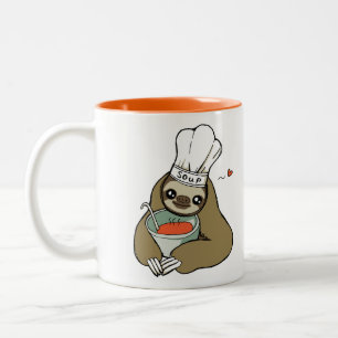 Paresse de soupe avec la tasse de casquette de
