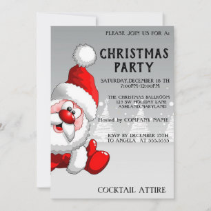 Parfait, Cool, Silver Père Noël Invitation