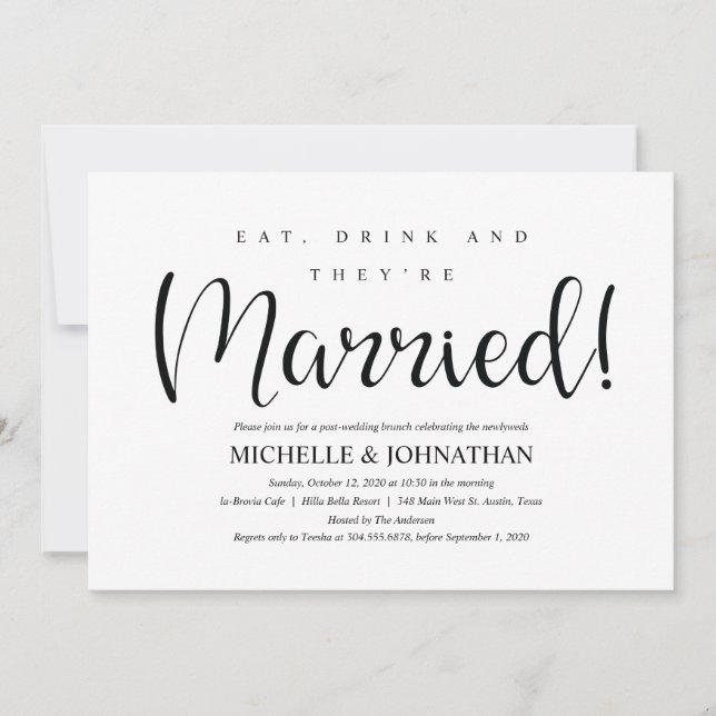 Parfait Mariage de poste rustique Invitations Brun (Devant)