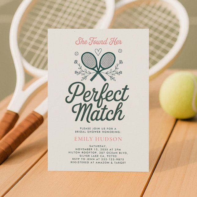 Parfait Match Tennis Bridal Shower Invitation (Créateur téléchargé)