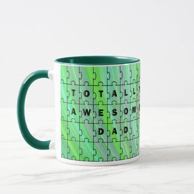 Parfait Papa Puzzle Vert Puzzle Mug (Gauche)