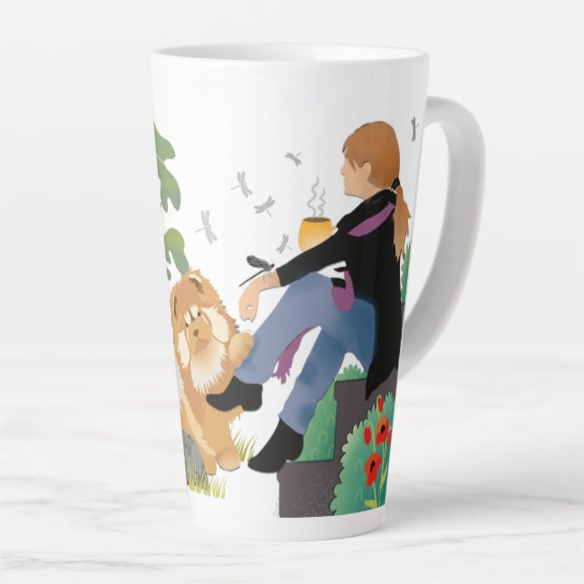 PARFOIS JE M'ASSIS ET PENSE - Chow-Latte Mug (Angle droit)