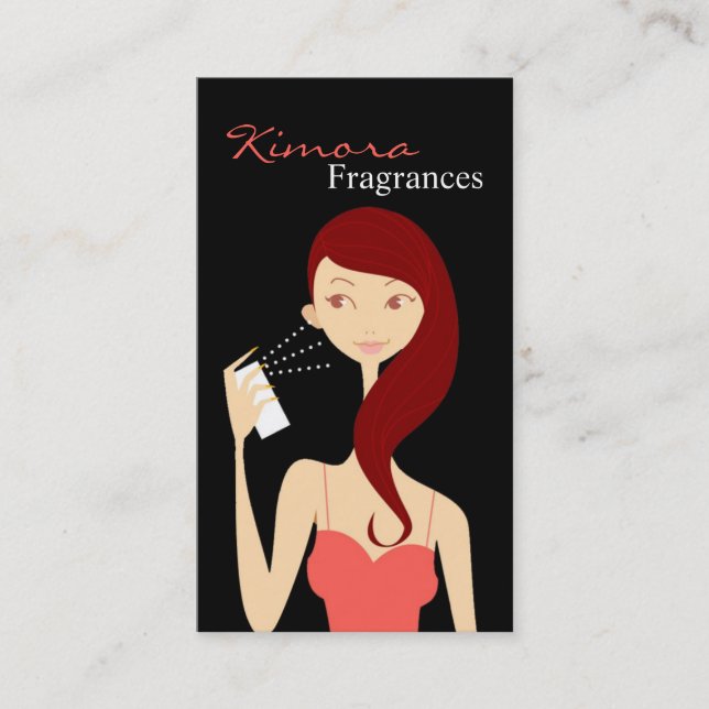 Parfüm Duft Vector Shop Girl Business Card Visitenkarte (Vorderseite)