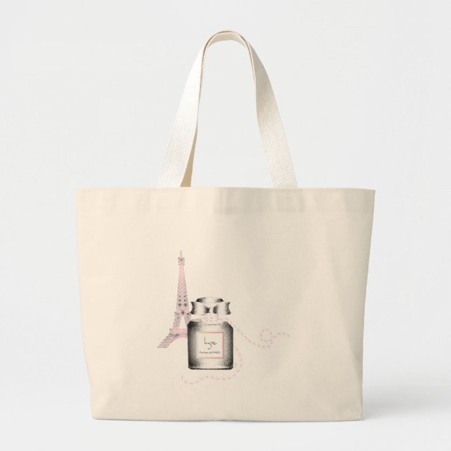 Parfum Flasche mit Eiffelturm und Seife Jumbo Stoffbeutel (Vorne)