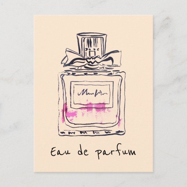 Parfum Flasche Mode Aquarell Eau de Parfum Postkarte (Vorderseite)