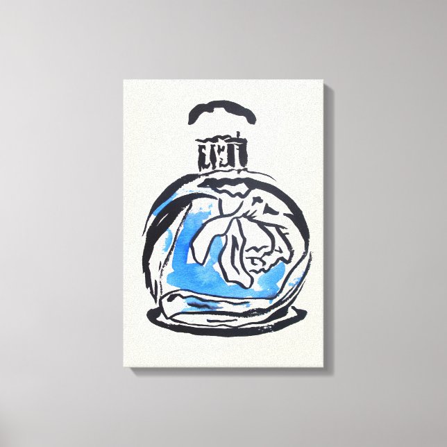 Parfüm Flasche Mode Aquarell Illustration Leinwanddruck (Vorderseite)