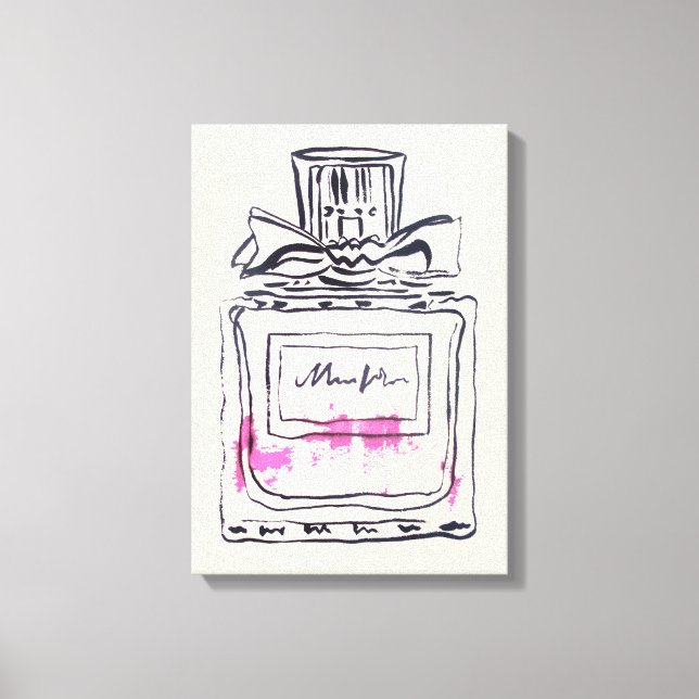 Parfüm Flasche Mode Aquarell Illustration Leinwanddruck (Vorderseite)
