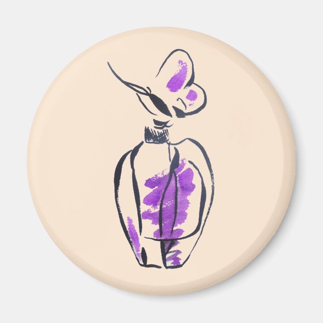 Parfüm Flasche Mode Aquarell Illustration Magnet (Vorne)