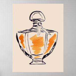 Parfüm Flasche Mode Aquarell Illustration Poster