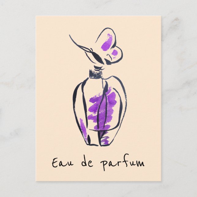 Parfüm Flasche Mode Eau de parfum Illustration Postkarte (Vorderseite)