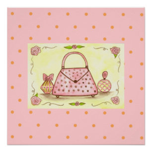 Parfüm-Handtasche gerahmter Wandkunst-Druck Poster