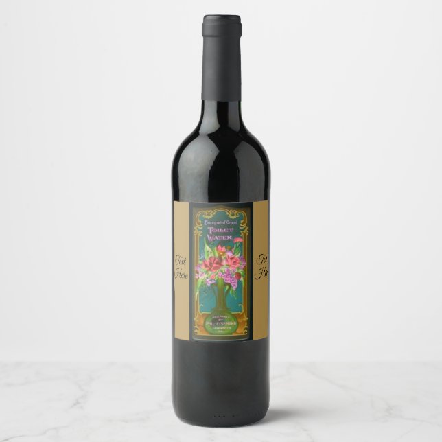 Parfüm-Label für viktorianische Blüten Weinetikett (Vorderseite)