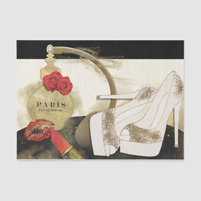 Parfum Parfum Parfüm Rose Heelse & Lipstick Seidenpapier (Vorderseite)