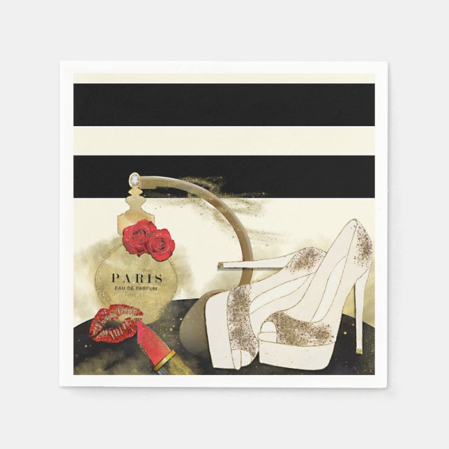 Parfum Parfum Parfüm Rose Heelse & Lipstick Serviette (Vorderseite)