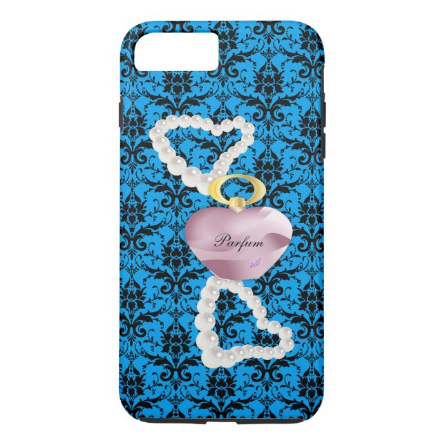 Parfum&Pearls Turquoise Damask iPhone 7Plus Coque (Dos)