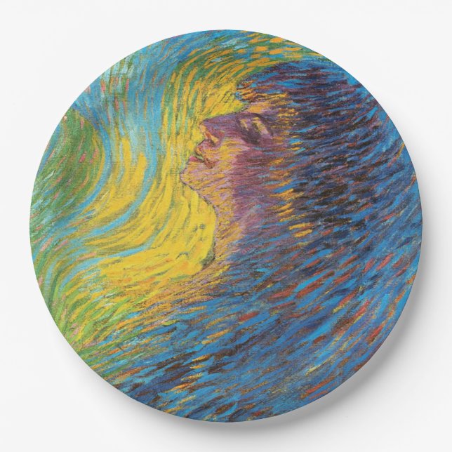 Parfüm (Portrait von Frauen) (von Luigi Russolo) Pappteller (Vorderseite)