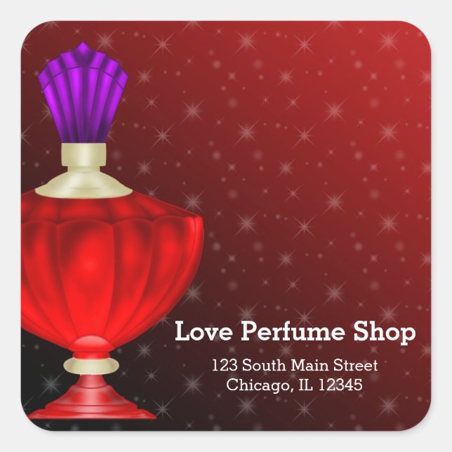Parfüm Quadratischer Aufkleber (Vorderseite)