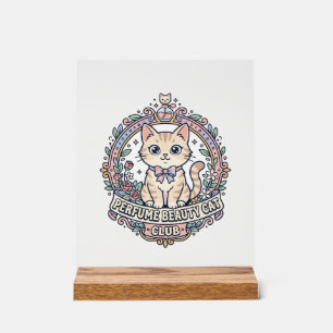 Parfüm Schönheit Katze Süße Katze T-Shirt Design - Acrylschild
