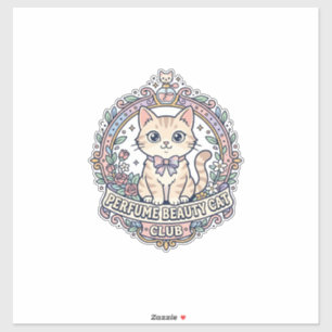 Parfüm Schönheit Katze Süße Katze T-Shirt Design - Aufkleber