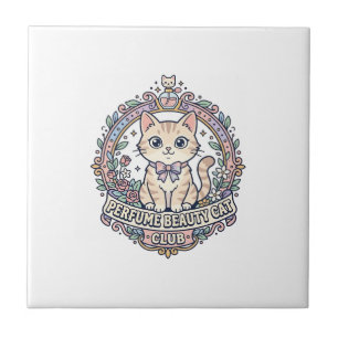 Parfüm Schönheit Katze Süße Katze T-Shirt Design - Fliese