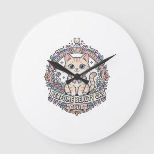 Parfüm Schönheit Katze Süße Katze T-Shirt Design - Große Wanduhr
