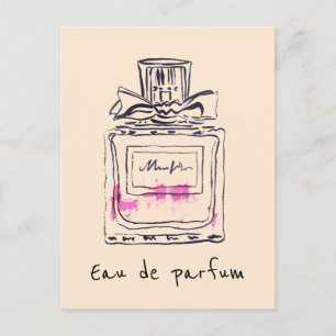 Parfümflasche Mode Wasserfarbe Eau de Parfum Postkarte