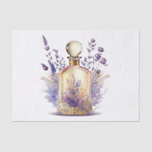 Parfümflasche und herrliches Lavendelspray Blume Seidenpapier