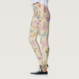 Parfümflaschen, Blume, Schmetterlinge, Aquarell Leggings