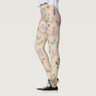 Parfümflaschen, Blumen, Schmetterlinge Aquarell Leggings