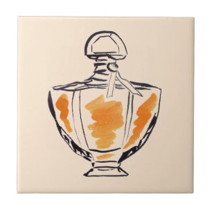 Parfümflaschen-Mode-Wasserfarbeillustration Fliese