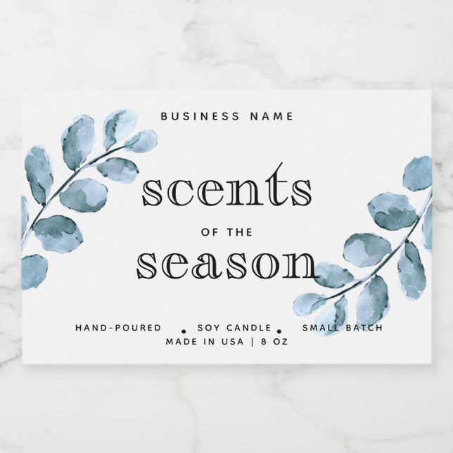 Parfums de saison aquarelle bougie Étiquette Desig (Étiquettes simples)