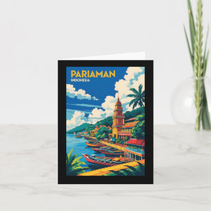 Pariaman Indonesia Vintage Travel Tourism Sticker Karte