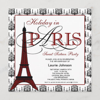 Paris 16 . Geburtstag Party Einladung