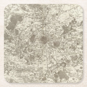 Paris 5 rechteckiger pappuntersetzer