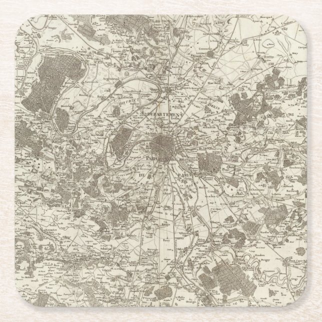 Paris 5 rechteckiger pappuntersetzer (Vorderseite)